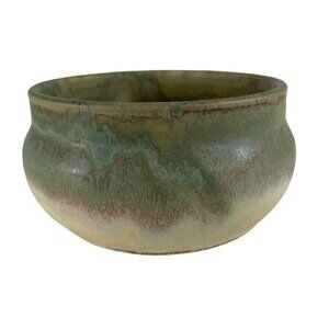 Denise Kleiner Art Pottery Multicolor Drip Glaze Bowl Signed
